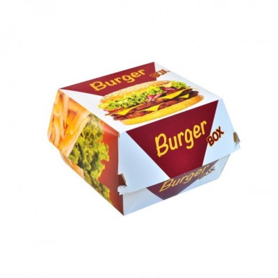 Cutii carton pentru Hamburger Mediu cu model (125 buc/set)