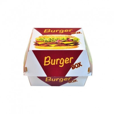 Cutii carton pentru Hamburger Mediu cu model (125 buc/set)