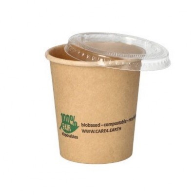 Cupe din carton kraft natur biodegradabile 90ml (50 buc/set)