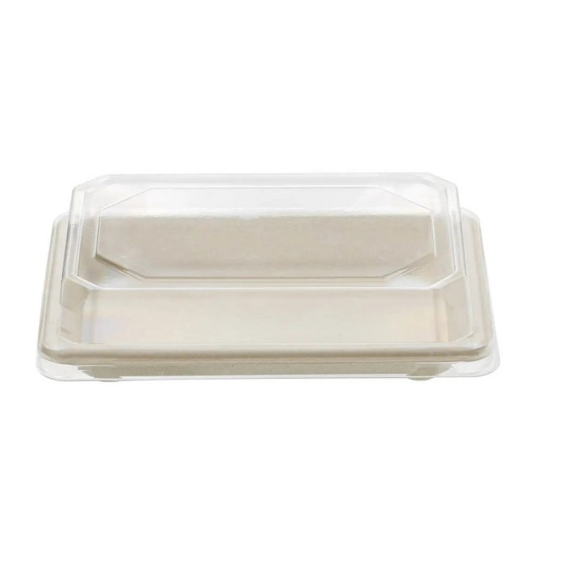 Caserole sushi biodegradabile + capac RPET 165x115x21